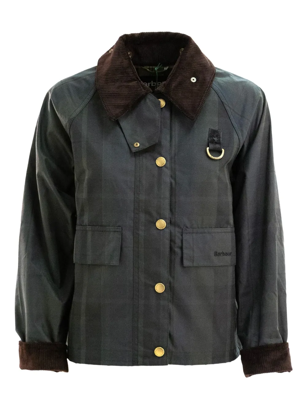Barbour Checked Corduroy-collar Jacket In Black