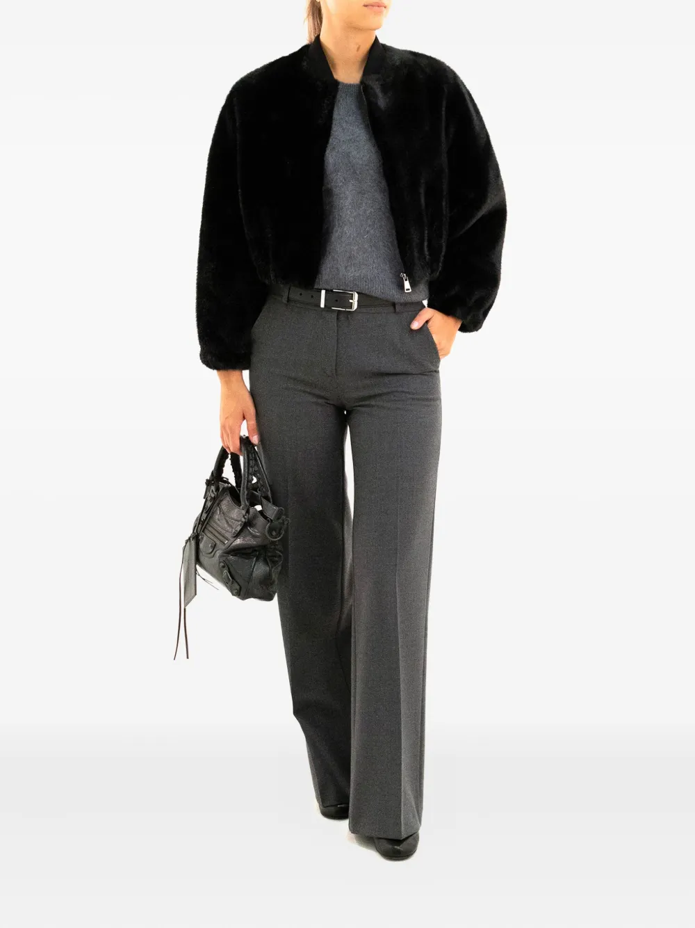 VALENTINI 1972 long-sleeve faux-fur bomber jacket | Varsity Jackets | Image 2