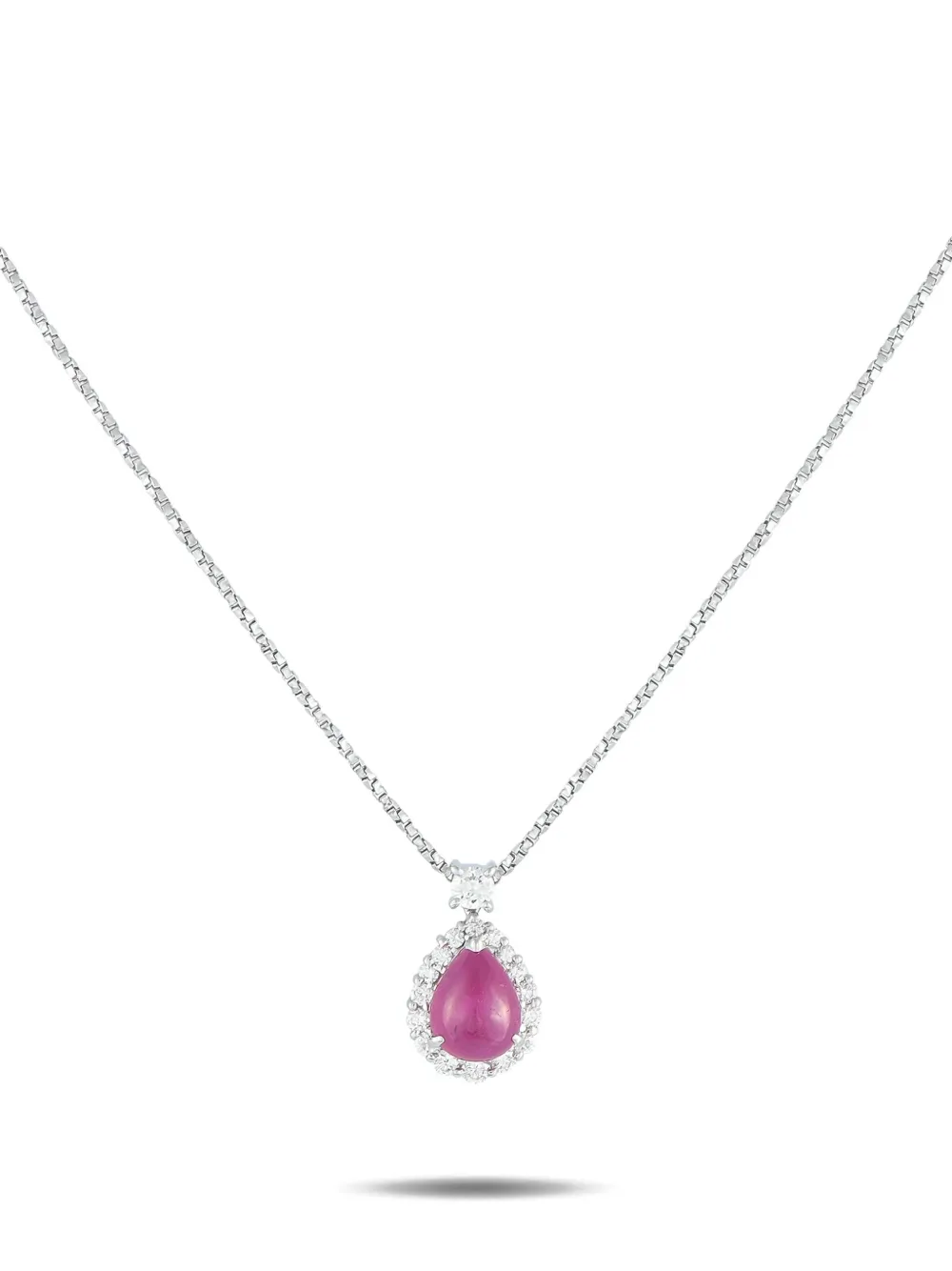 LB Exclusive platinum ruby and diamond necklace | Silver | Image 1