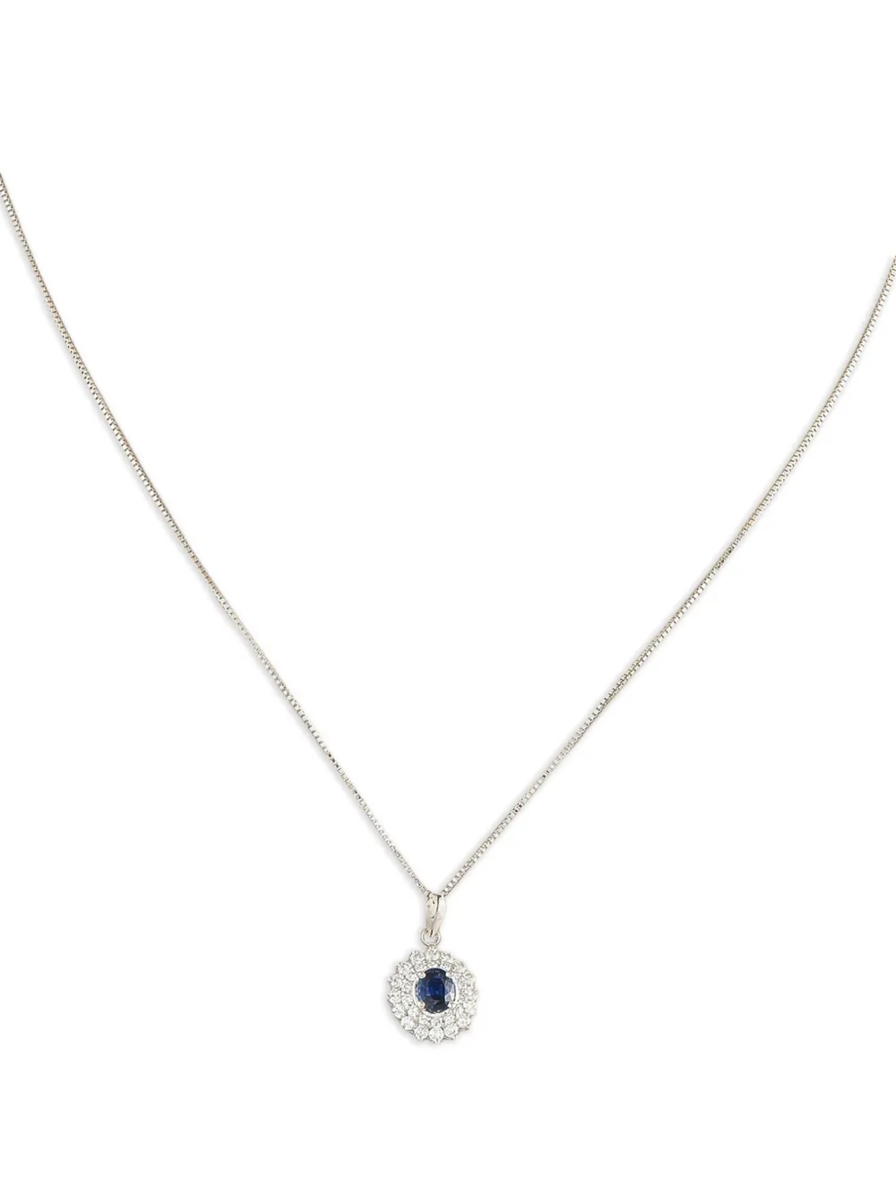 LB Exclusive Platinum diamond sapphire necklace | Silver | Image 1