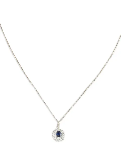 LB Exclusive Platinum diamond sapphire necklace