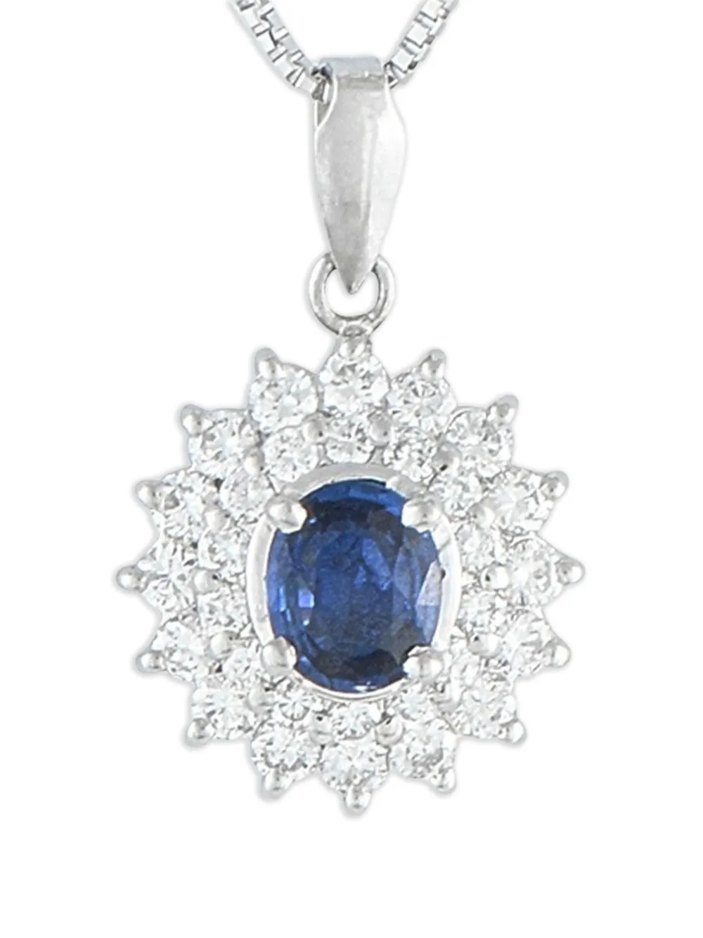 LB Exclusive Platinum diamond sapphire necklace | Image 2