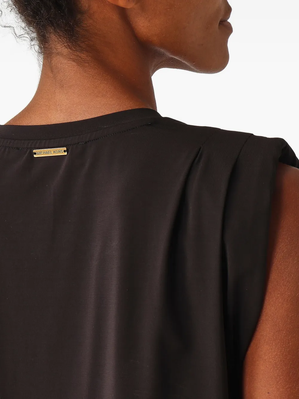 Michael Michael Kors Shoulder Pad Top In Black