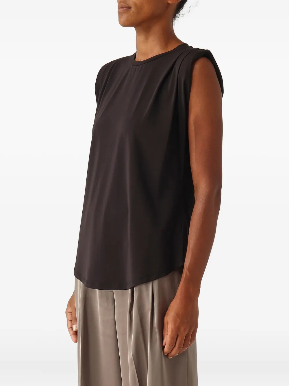 Michael Michael Kors Shoulder Pad Top In Black