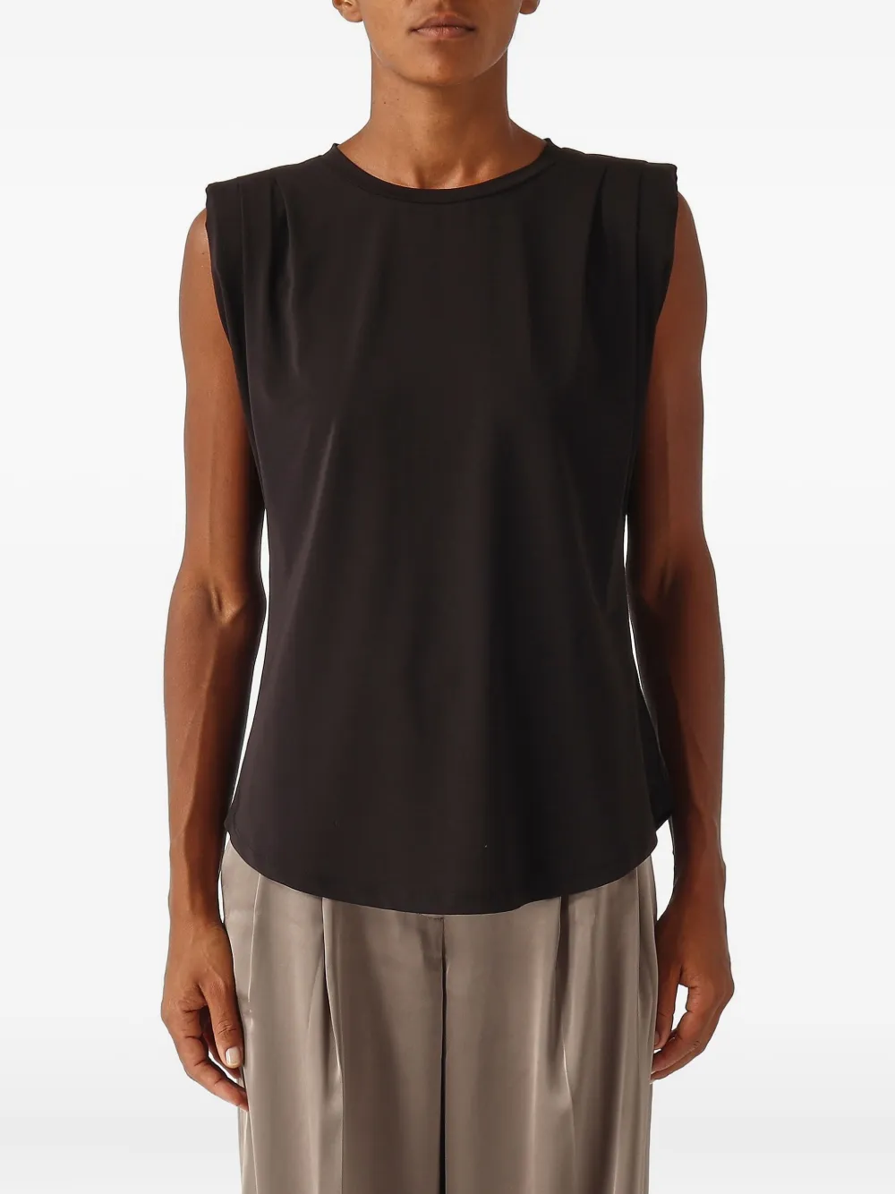 Michael Michael Kors Shoulder Pad Top In Black