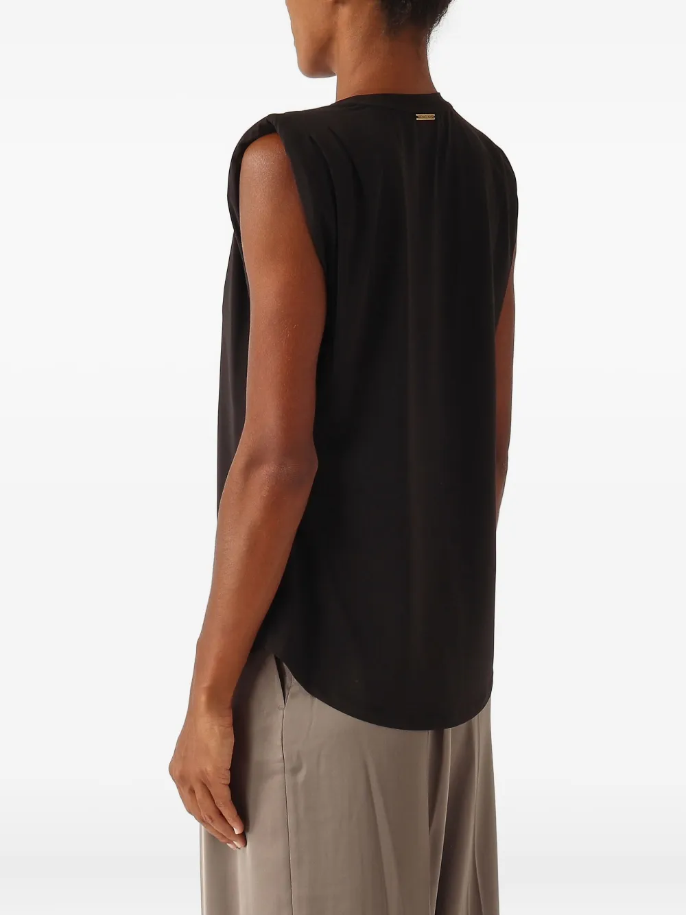 Michael Michael Kors Shoulder Pad Top In Black