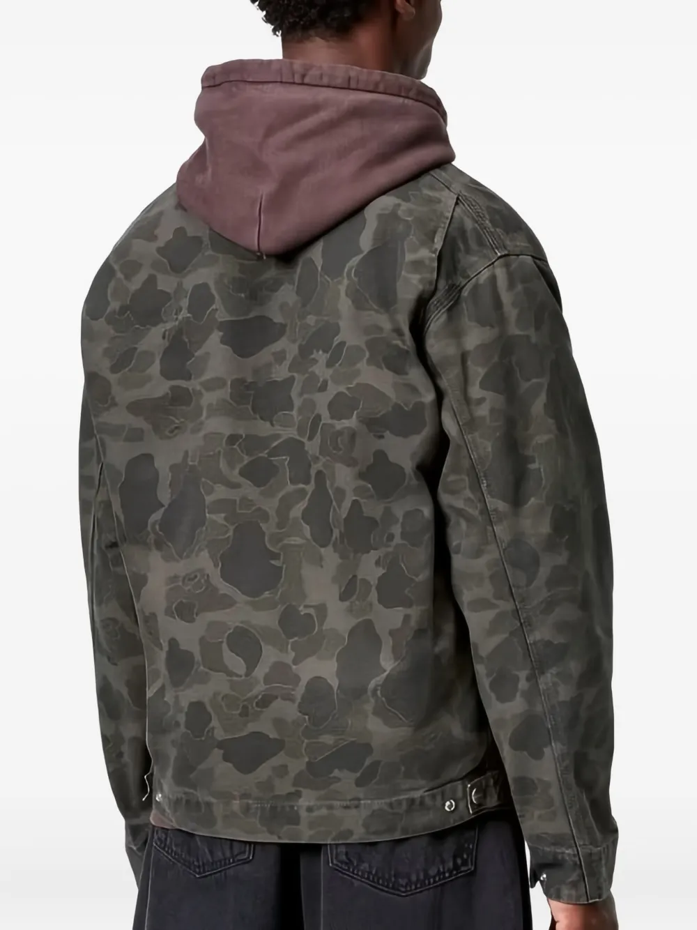 Carhartt Duck Detroit Camouflage-print Jacket In Brown