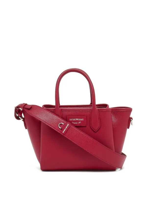 Emporio Armani レザーサッチェルバッグ | レッド | FARFETCH JP