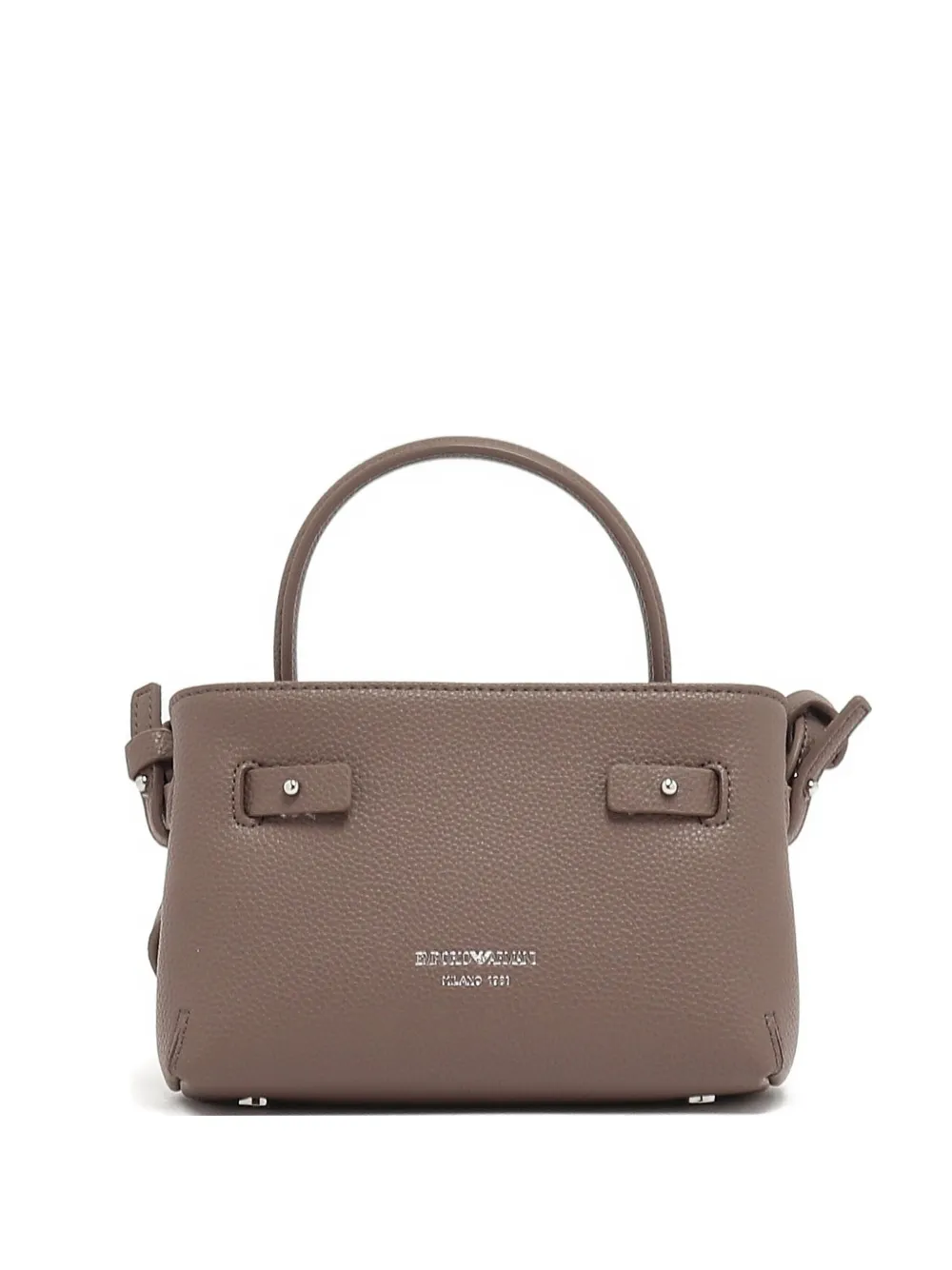 Emporio Armani Knotted Top-handle Satchel In Neutral