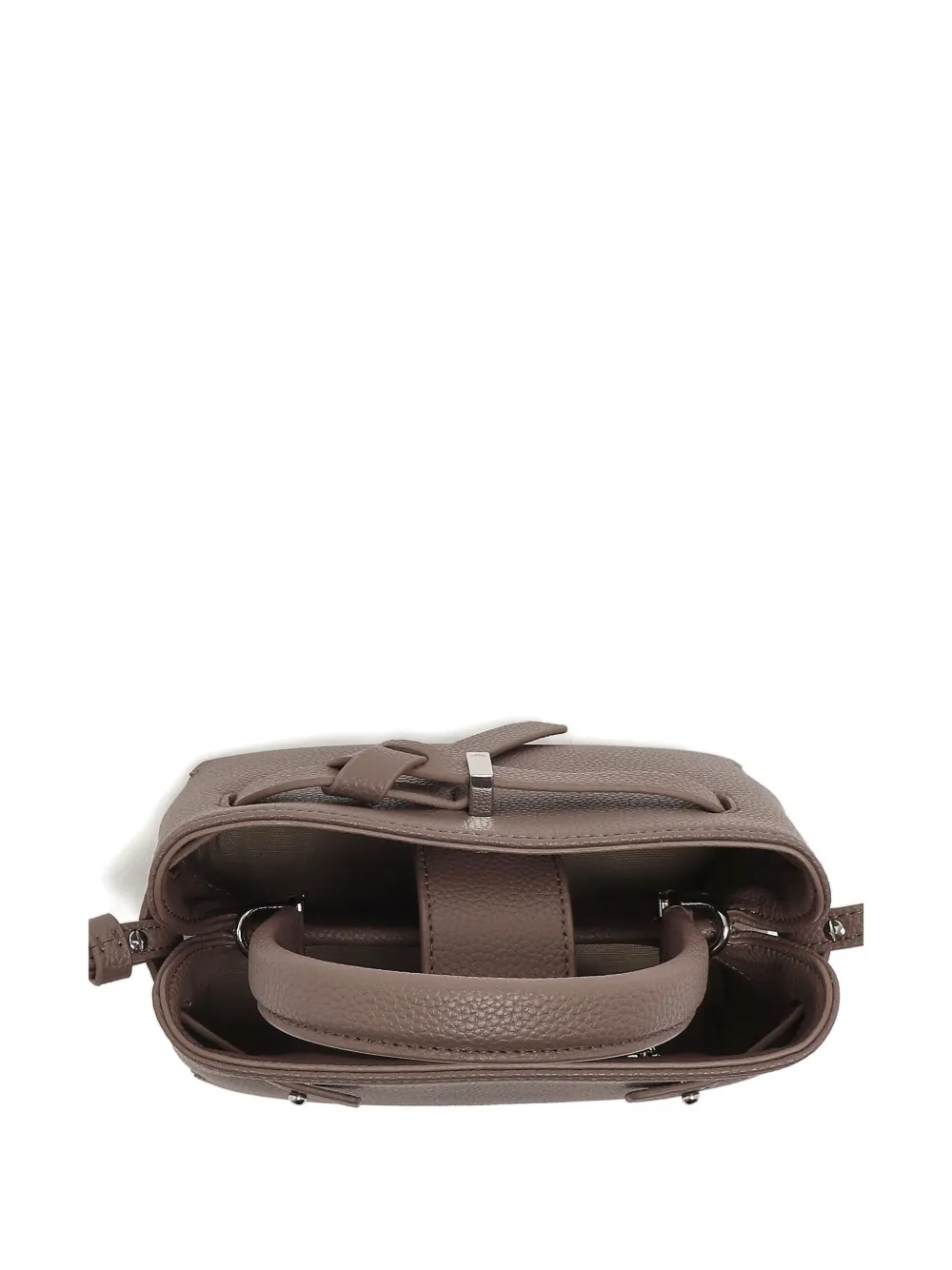 Emporio Armani Knotted Top-handle Satchel In Neutral