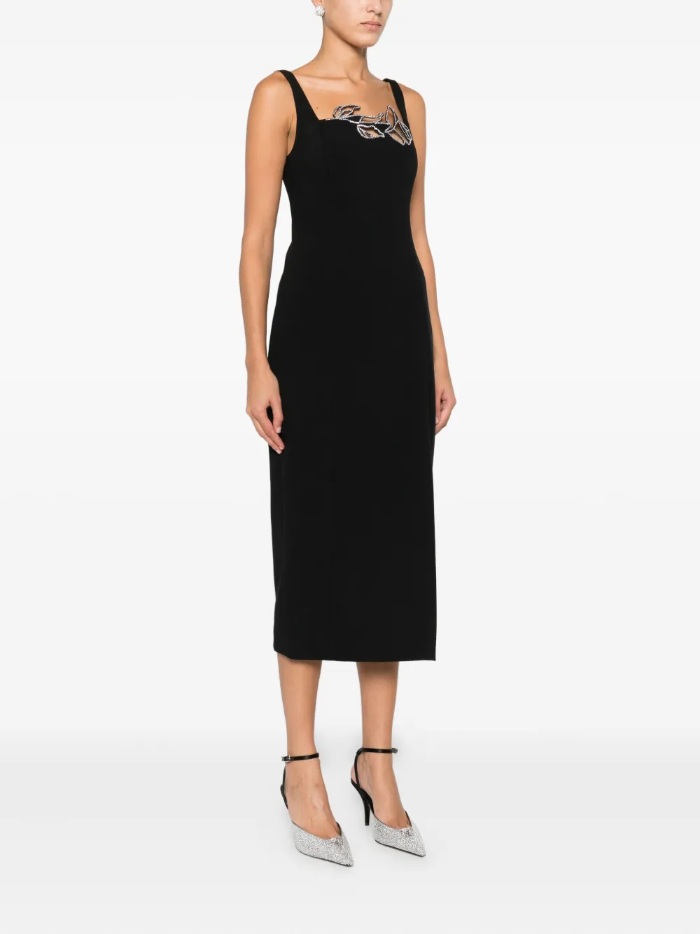 Blumarine Rose-embellished Dress In Black