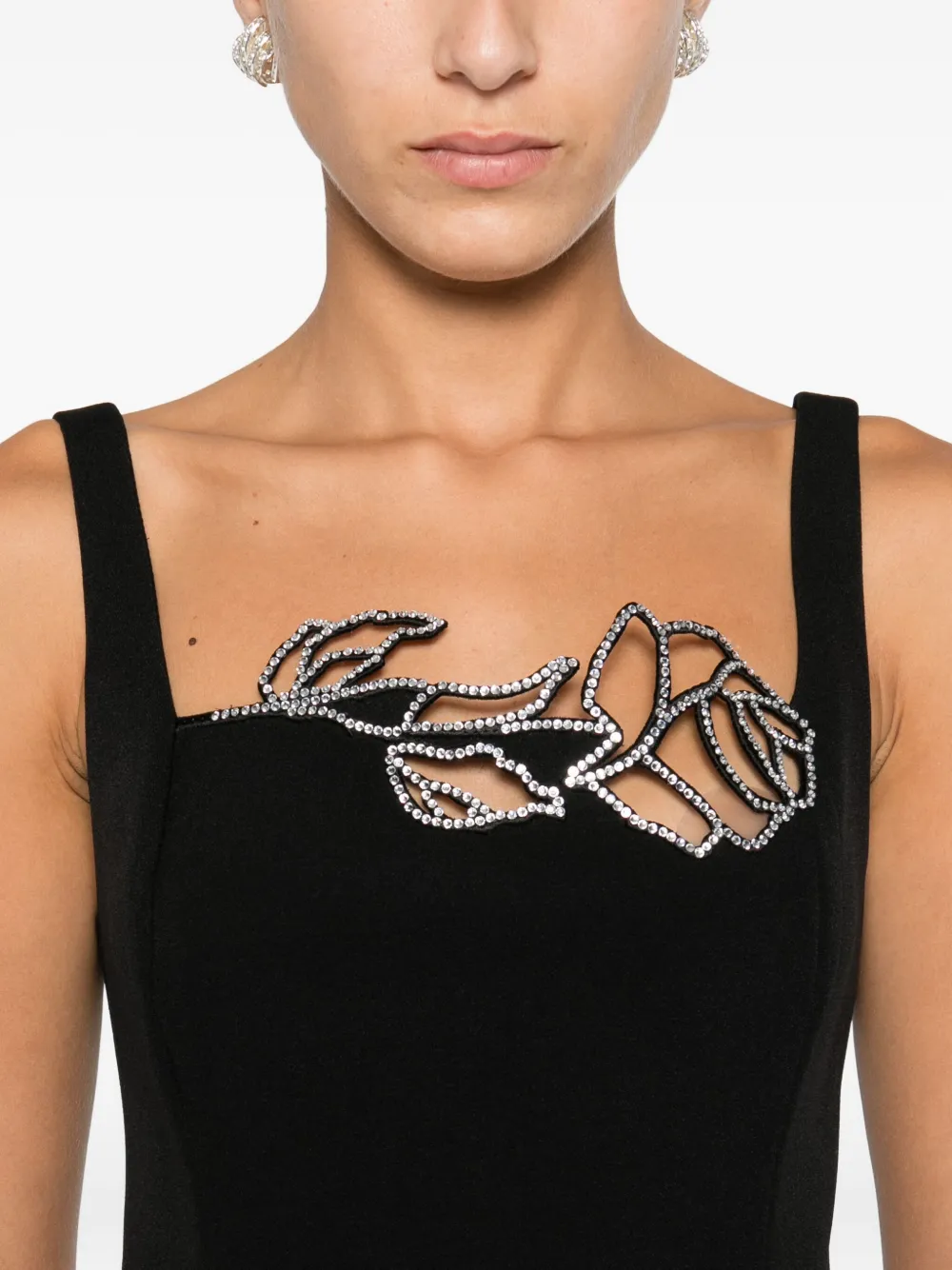Blumarine Rose-embellished Dress In Black