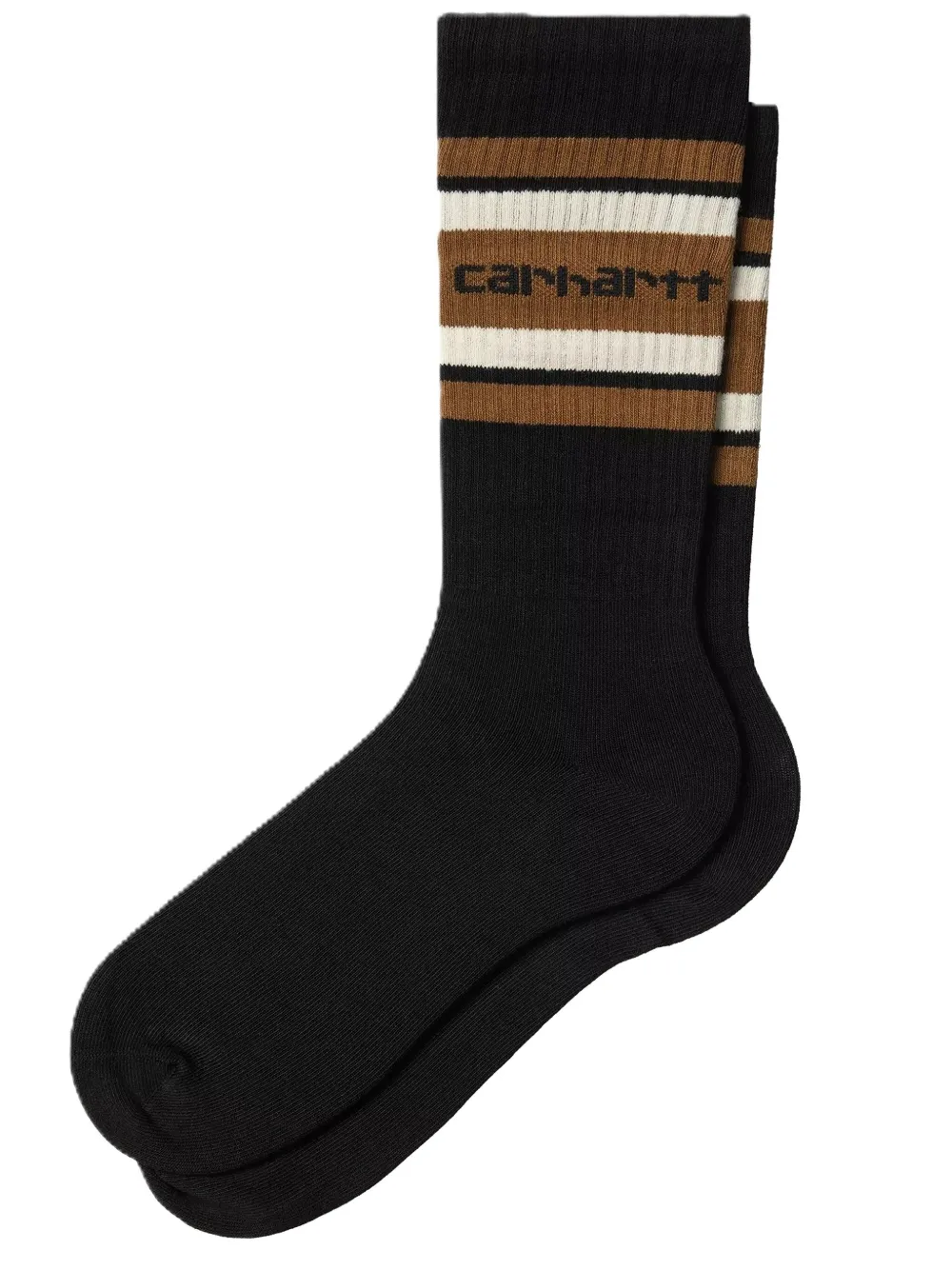 Carhartt Connors Striped Logo Socks In Black