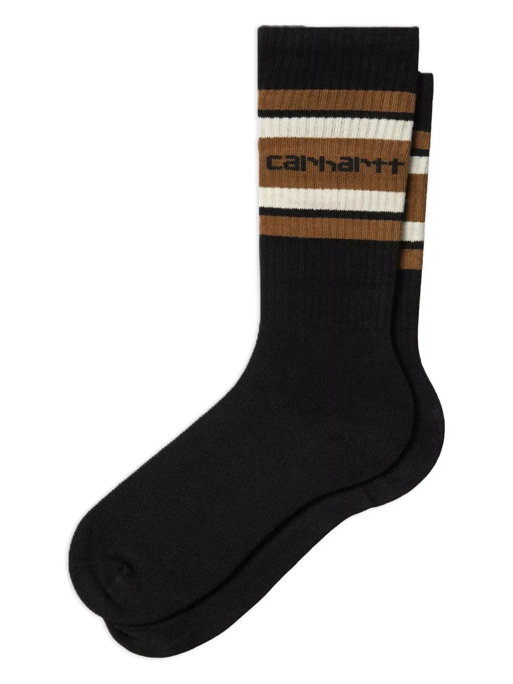 Carhartt WIP Connors striped logo socks | Black | Image 1