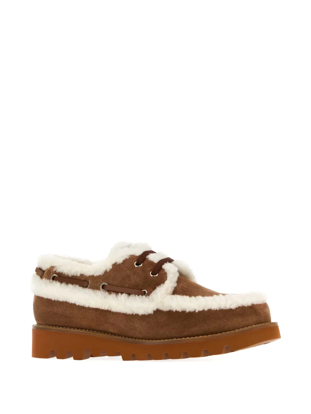 Valentino Garavani shearling-trimmed suede loafers - Bruin