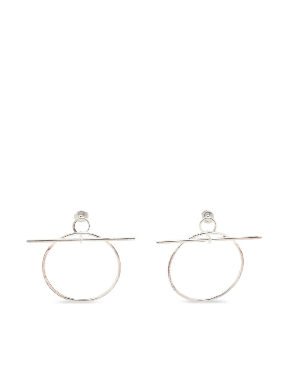 Hermès Pre-Owned 2010s Loop MM earrings - シルバートーン Hermès Pre-Owned 2010s Loop MM earrings - シルバートーン