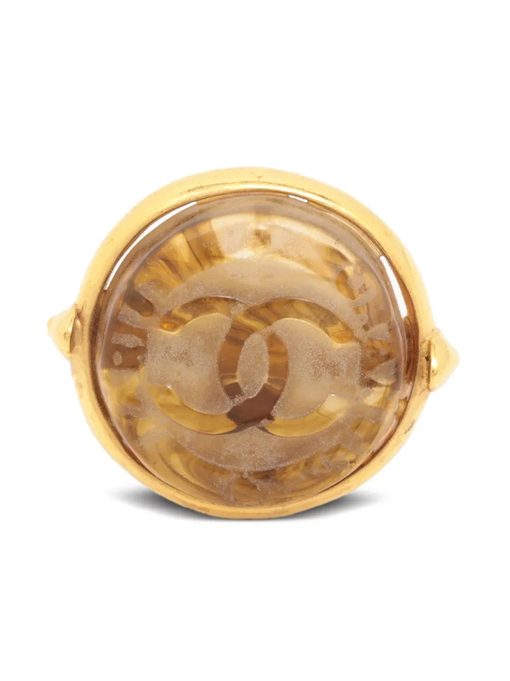 Pre-owned Chanel 1999 Round-shape Ring In Gold