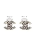 CHANEL Pre-Owned 1999 interlocking-CC clip-on earrings - Silver