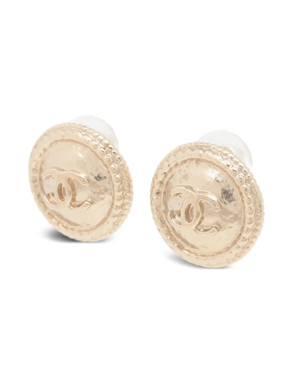CHANEL Pre-Owned 2014 interlocking-CC round earrings | Gold | Image 1