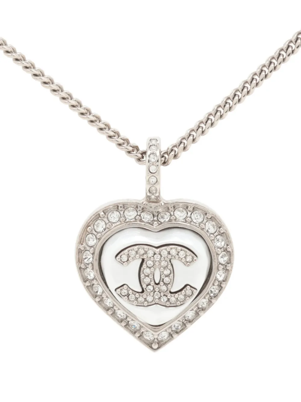 CHANEL Pre-Owned 2023 interlocking-CC crystal-embellishment necklace | Image 2