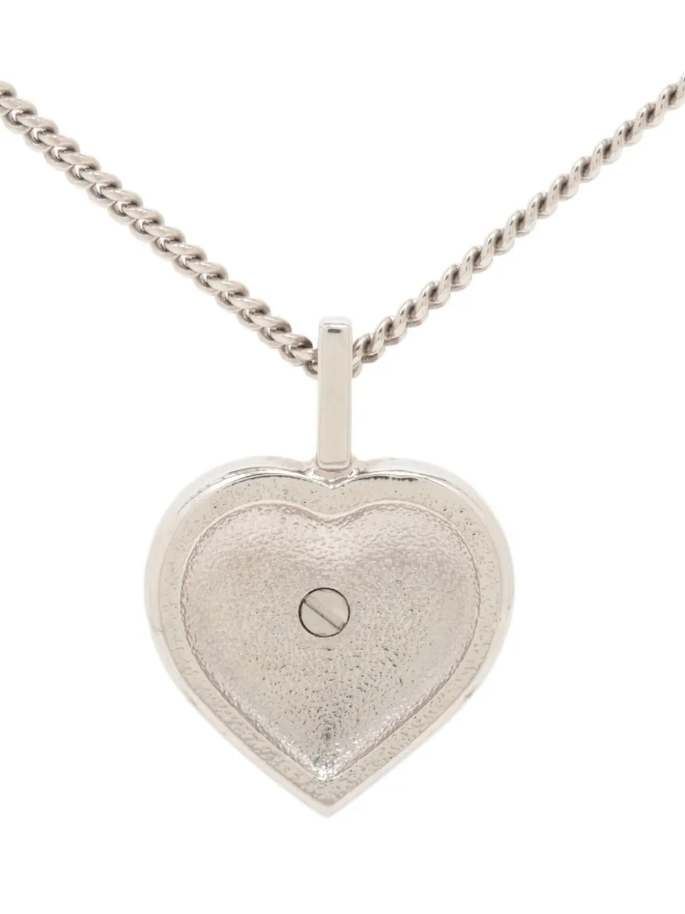 Pre-owned Chanel 2023 Interlocking-cc Crystal-embellishment Necklace In Silver