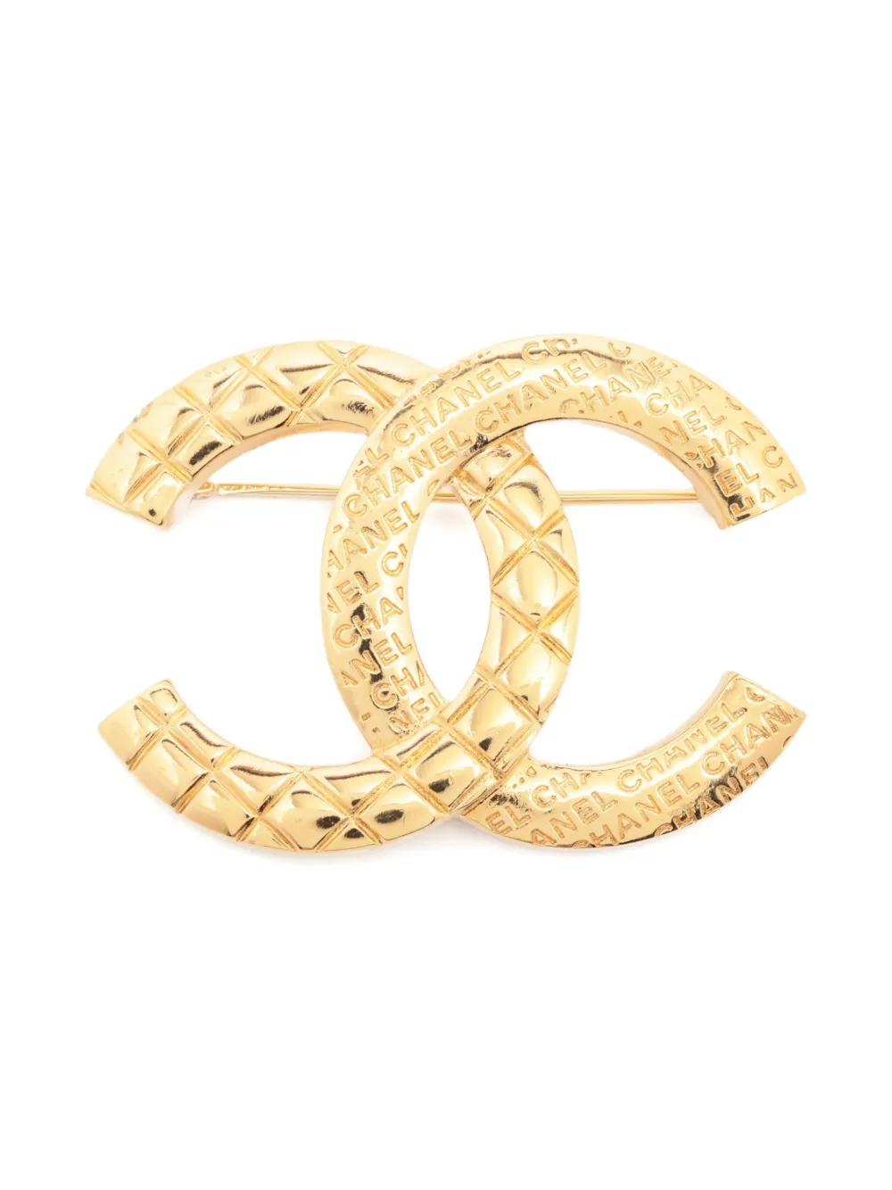 CHANEL Pre-Owned 2024 interlocking-CC brooch | Gold | Image 1