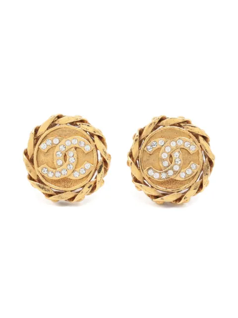 CHANEL Pre-Owned 1998 interlocking-CC coin clip-on earrings