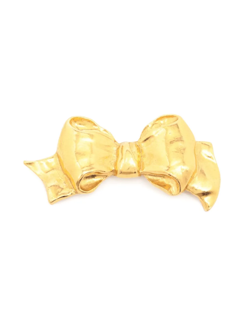 CHANEL Pre-Owned 1970-1980 bow-shape brooch - ゴールドトーン CHANEL Pre-Owned 1970-1980 bow-shape brooch - ゴールドトーン