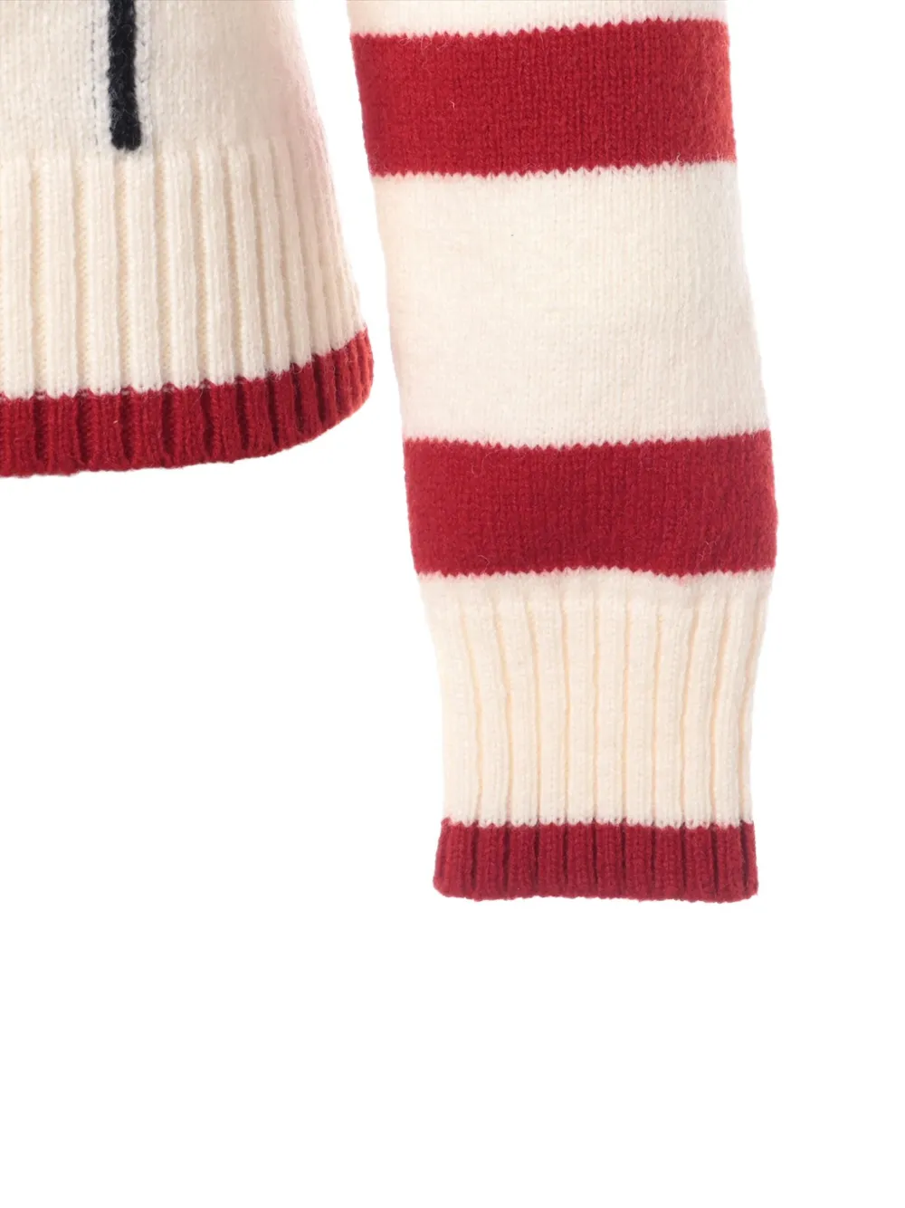 Pre-owned Chanel 2007 Penguin-motif Striped Sweater In White