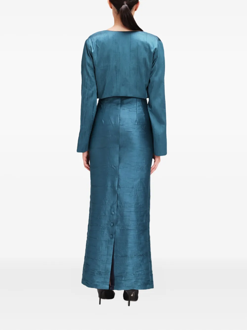 Baruni Seam-detail Maxi Dress (set Of Two) In Blue