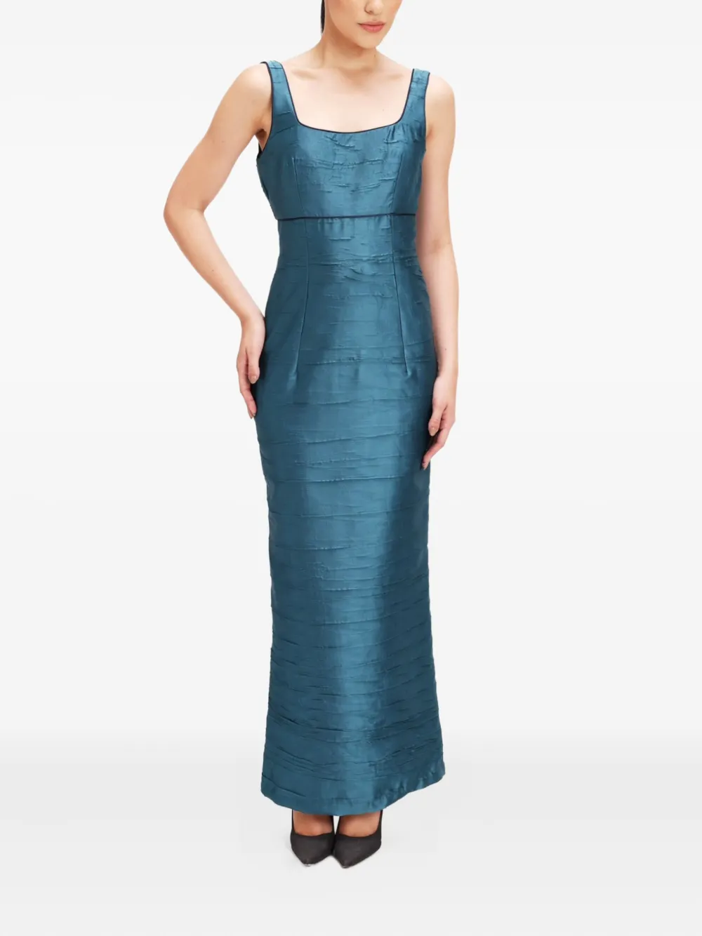 Baruni Seam-detail Maxi Dress (set Of Two) In Blue