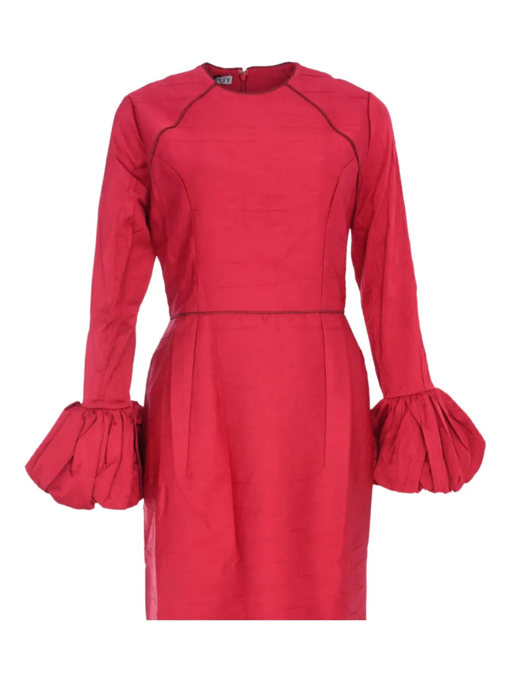 Baruni Talia Ruflle-cuffs Maxi Dress In Red