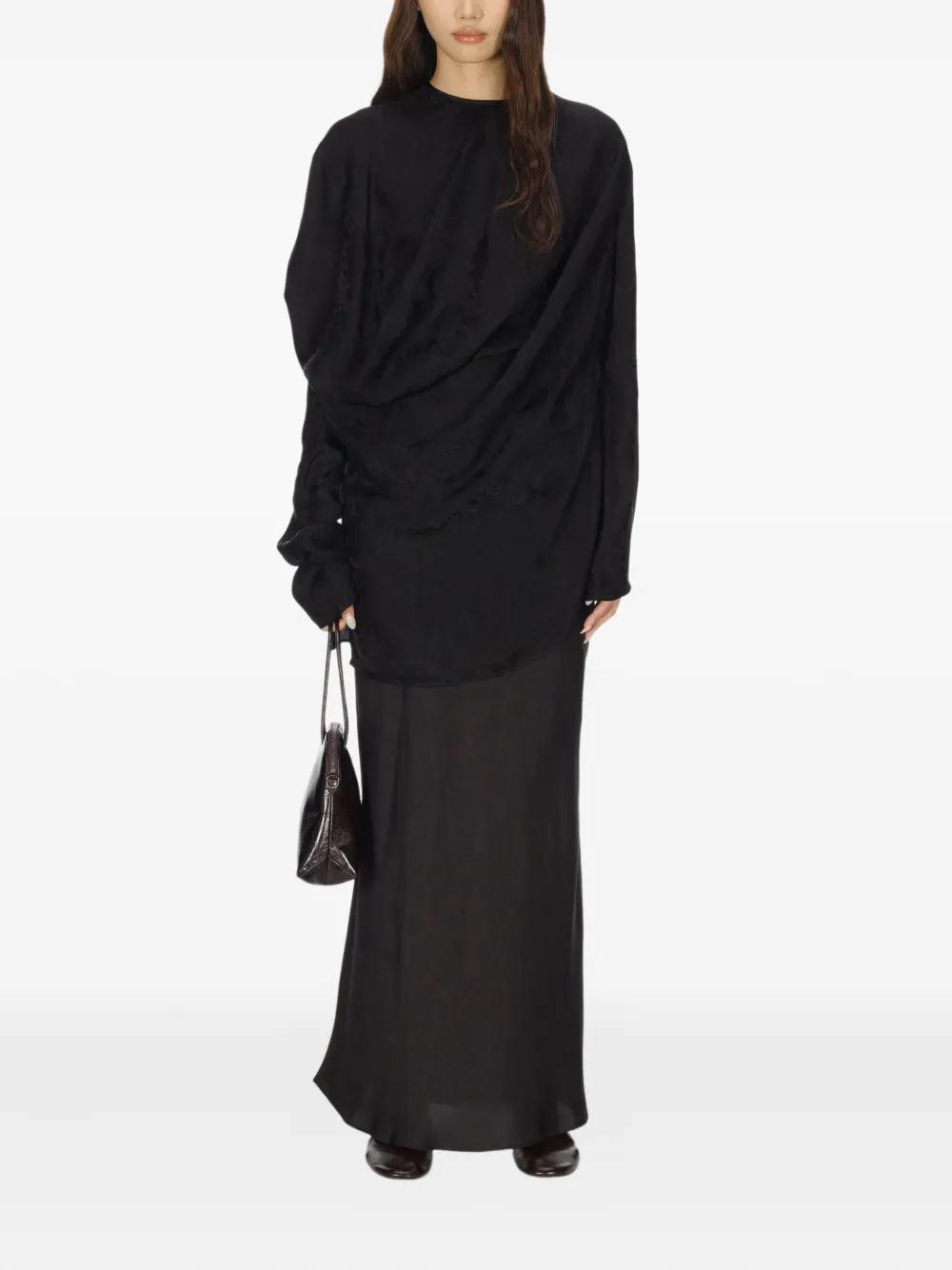 Uma Wang Asymmetrische blouse - Zwart