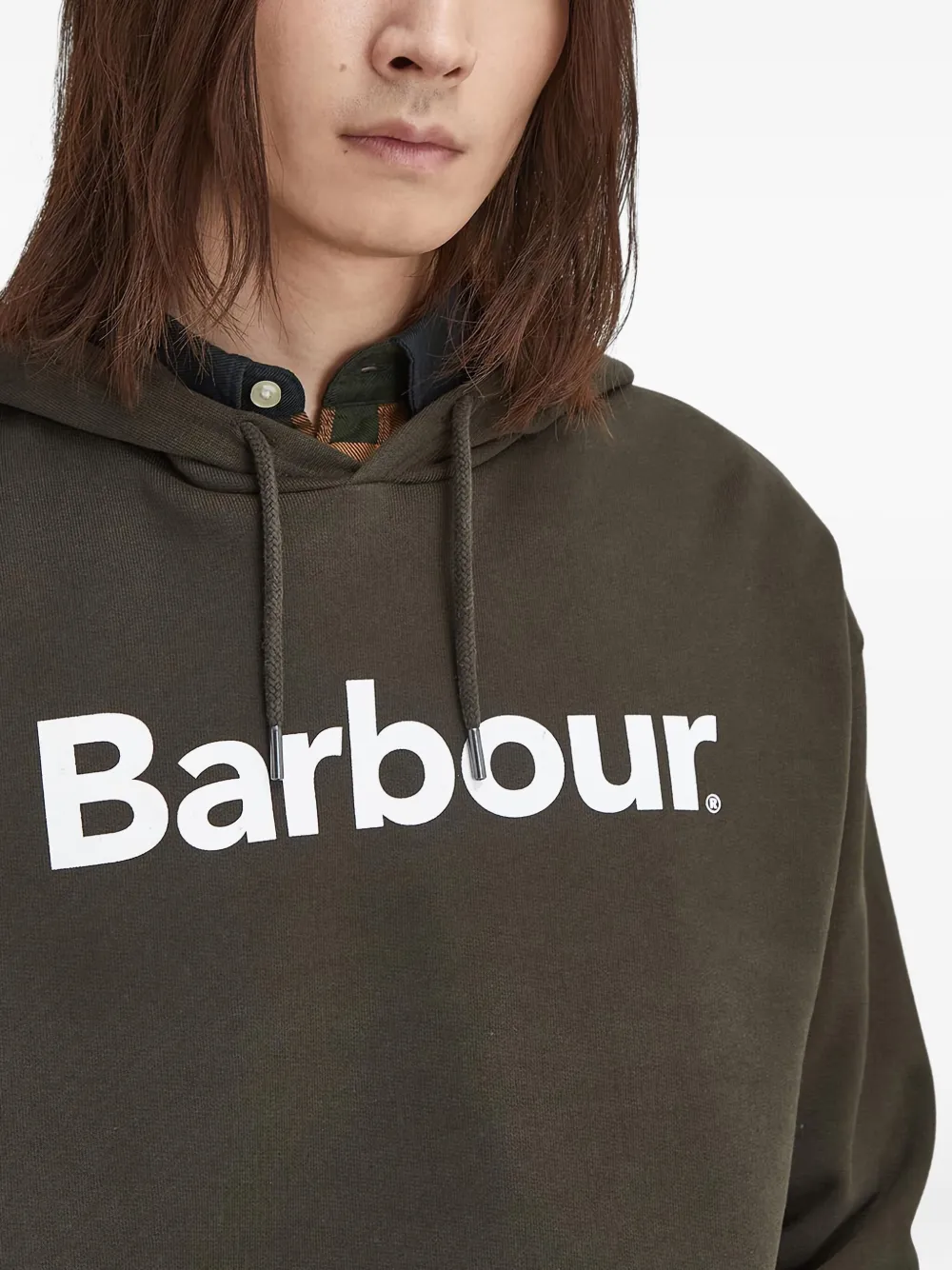 Barbour Hoodie met logoprint Groen