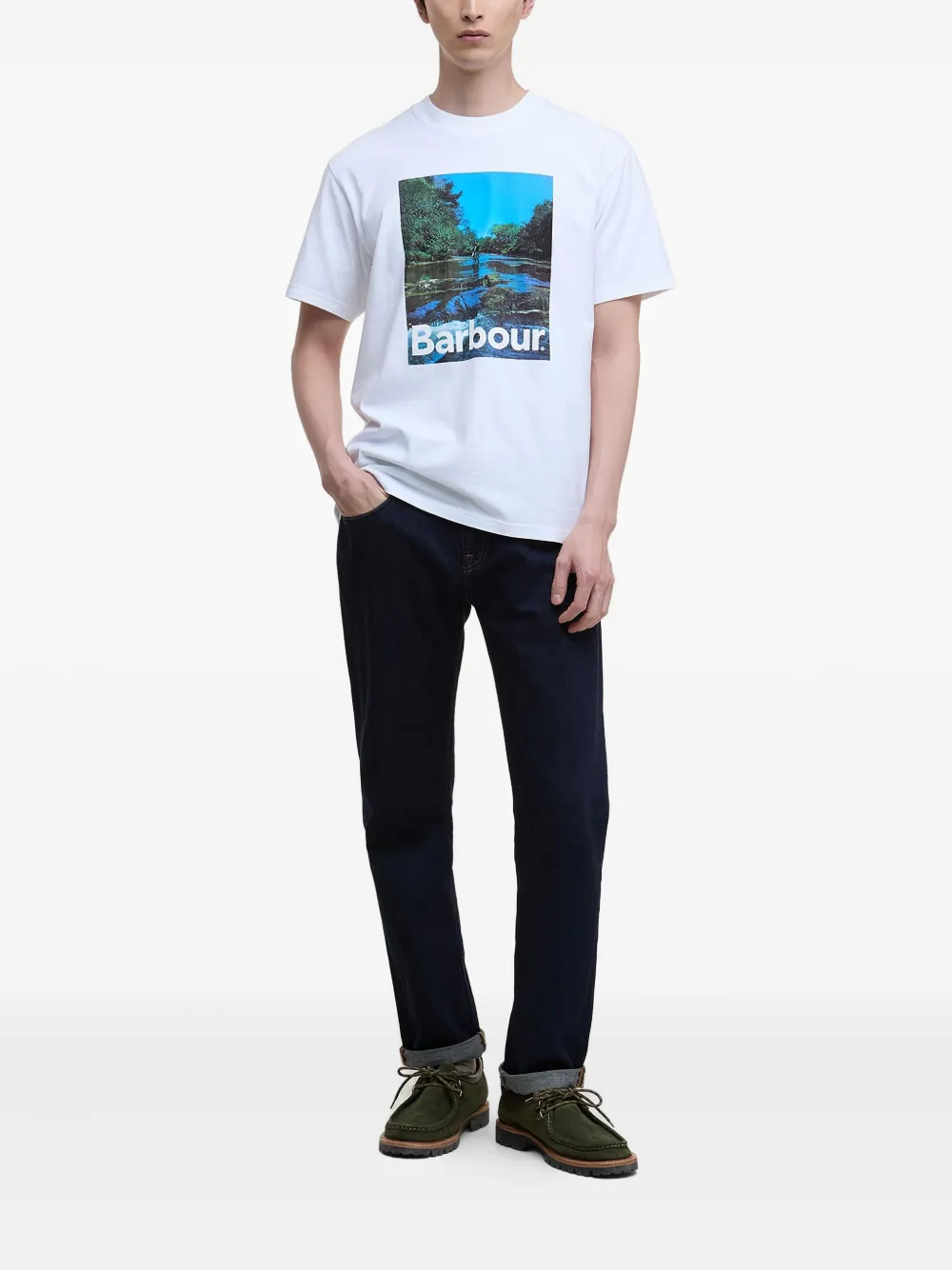 Barbour landscape-print T-shirt - Wit