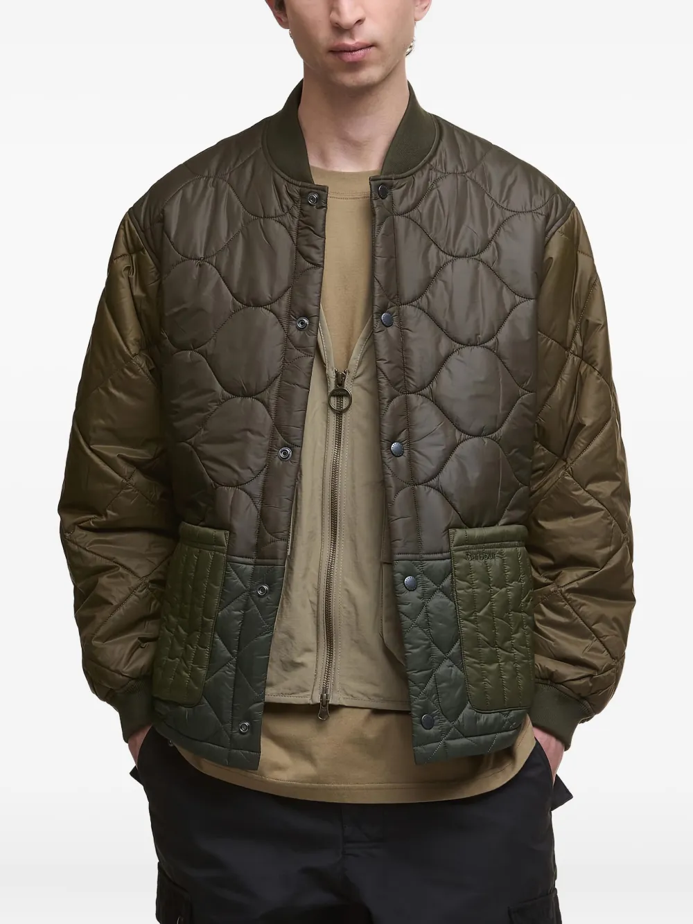 Barbour Liddesdale Quilted Bomber Jacket In Green