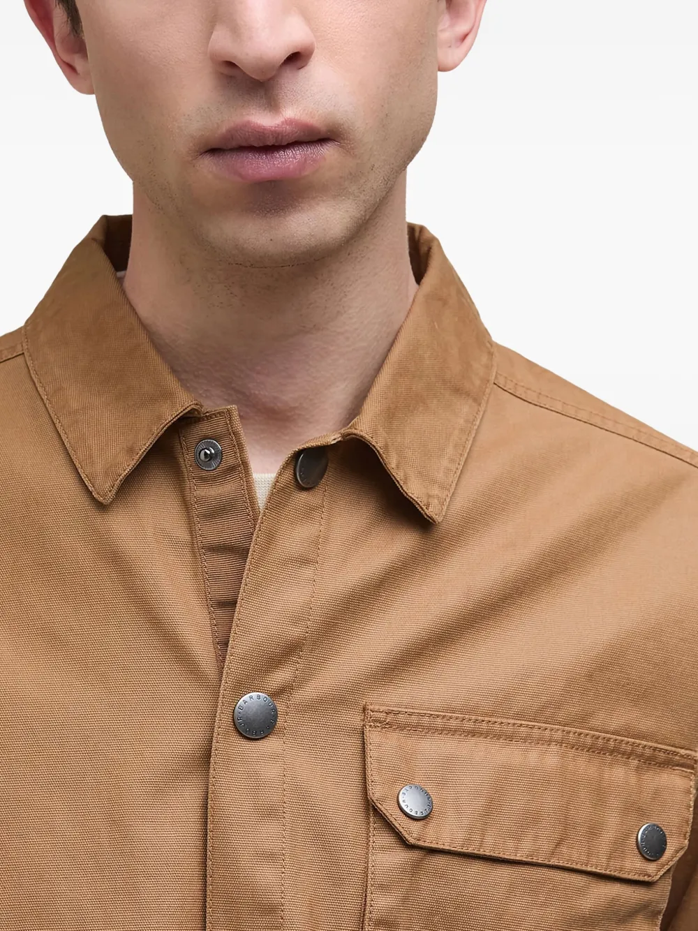 Barbour Button-fastening Multi-pocket Overshirt In Brown