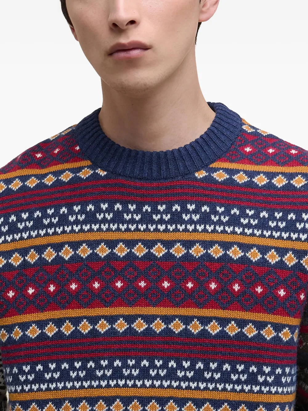 Barbour Fairisle-patterned Sweater In Blue