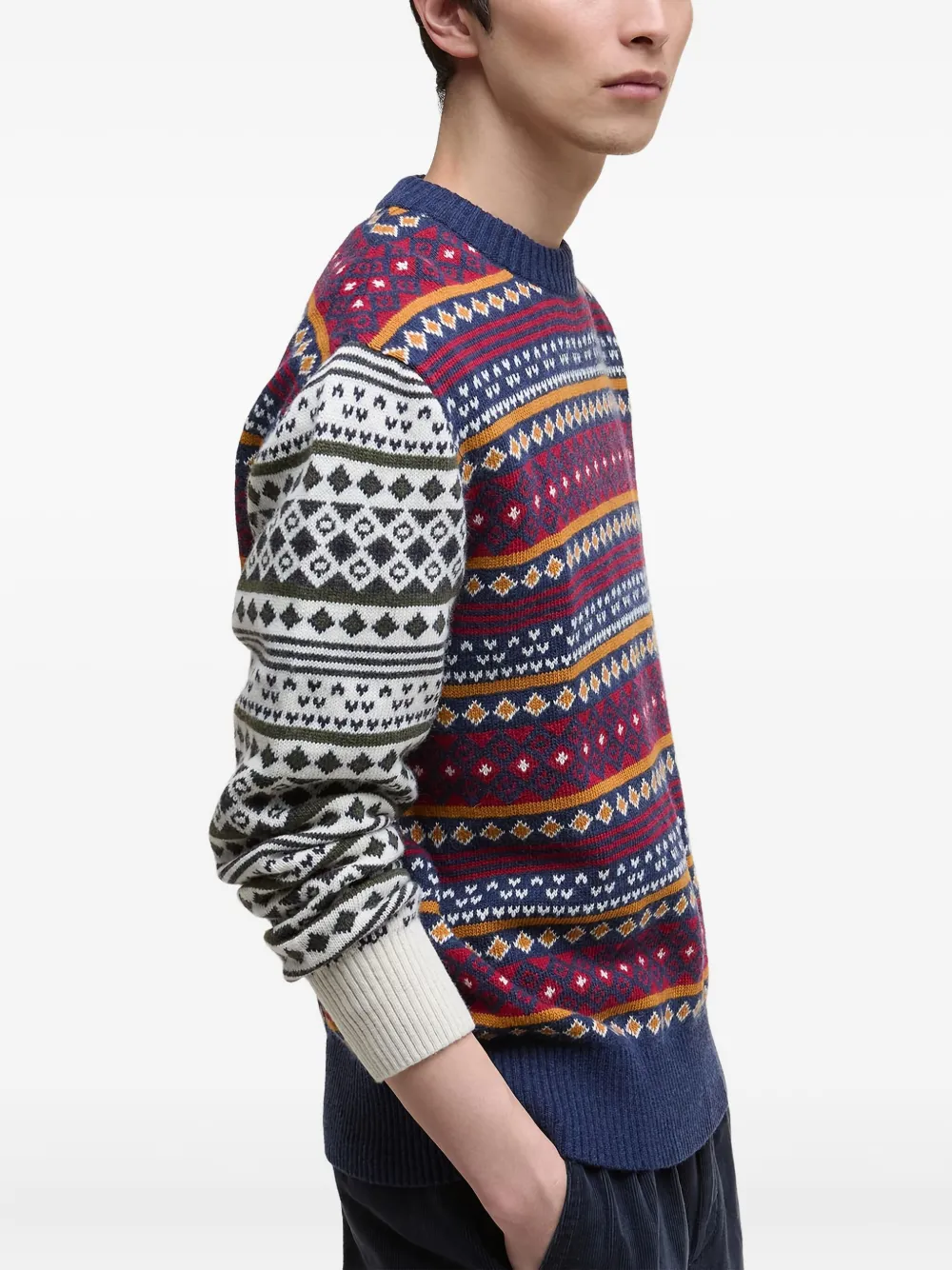 Barbour Fairisle-patterned Sweater In Blue