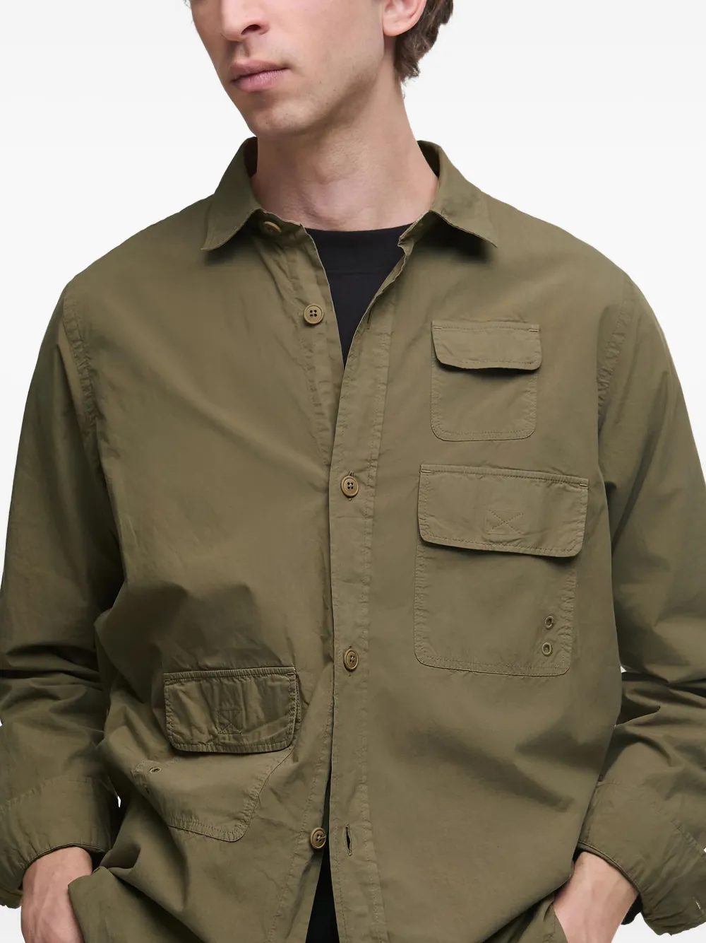 Barbour Shirtjack met meerdere zakken Groen