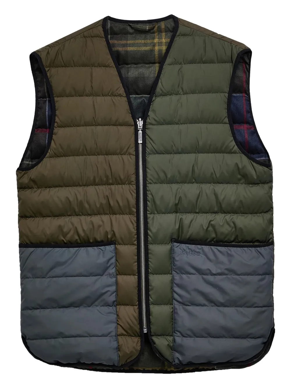 Barbour reversible quilted panelled gilet | Green | Image 1