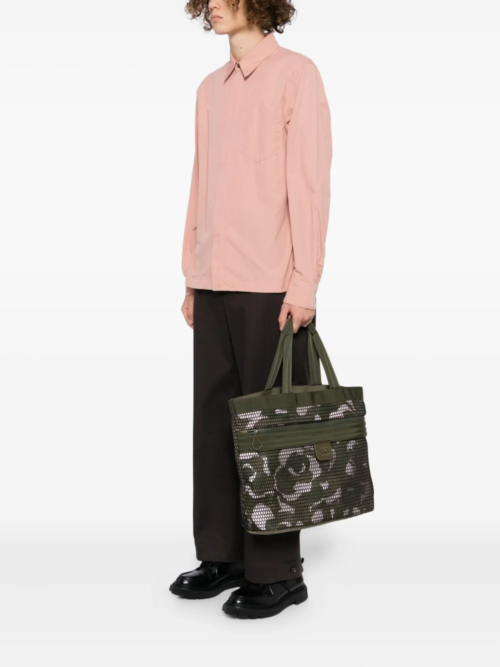 CHANEL Pre-Owned Sporty Gym Mesh Nylon Dark Green Tote | Pre-Owned | Image 2