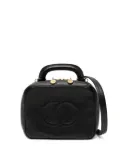 CHANEL Pre-Owned Black Caviar ""Lunch Box"" Vanity Timeless Logo Bag