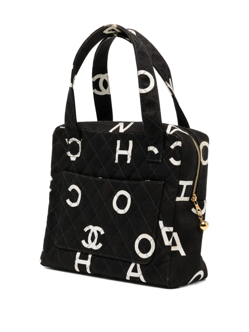 CHANEL Pre-Owned Gewatteerde shopper met logo Zwart
