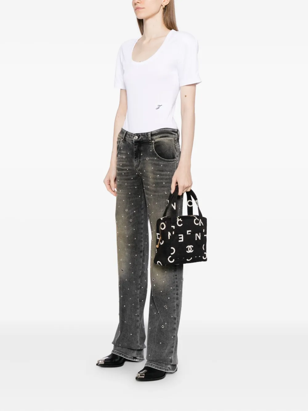 CHANEL Pre-Owned quilted fabric logo tote bag | Pre-Owned | Image 2