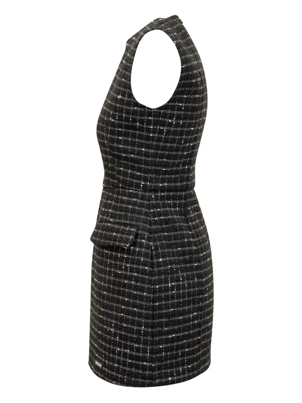 MSGM Geruite tweed midi-jurk Zwart