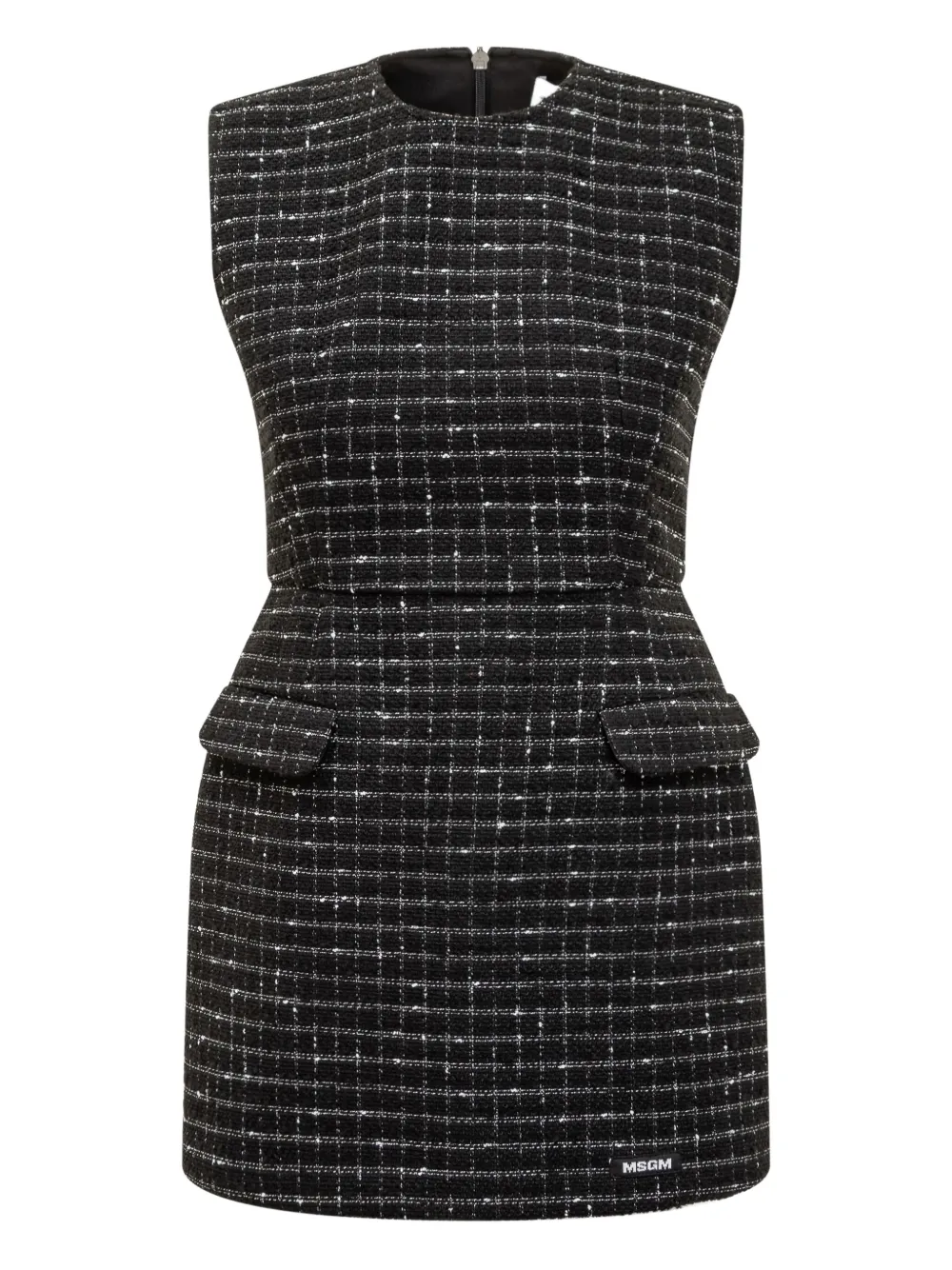 MSGM checked tweed dress | Black | Image 1