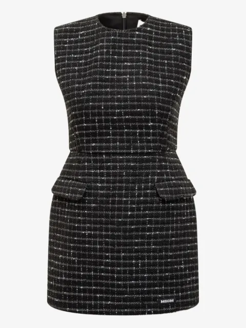 MSGM checked tweed dress