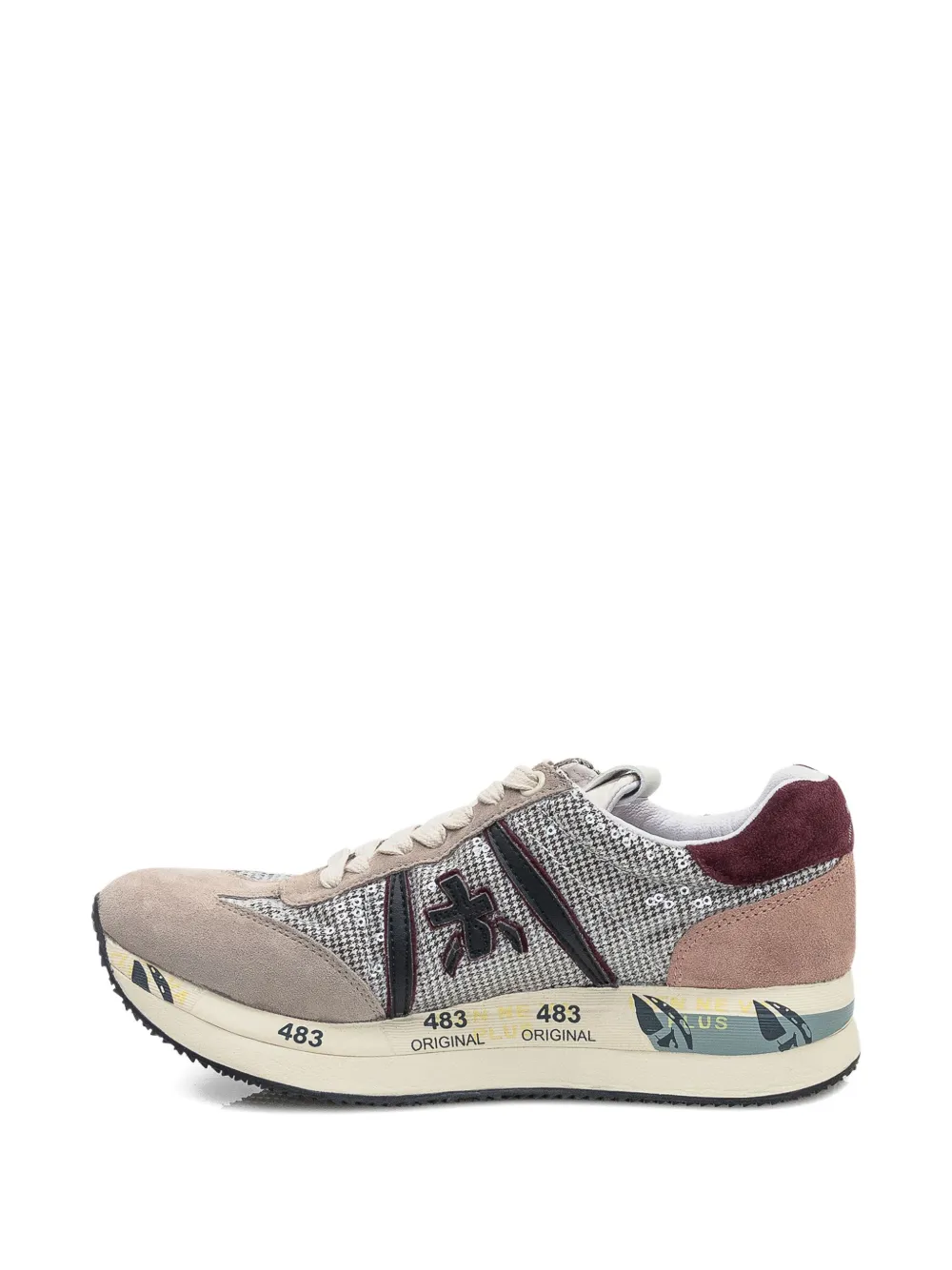 Premiata Sneakers verfraaid met pailletten Beige