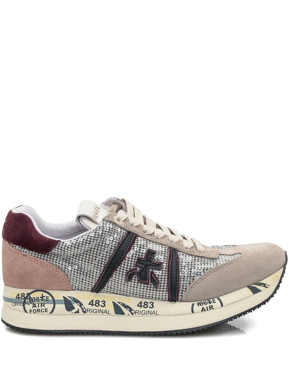 Premiata sequin-embellished low-top sneakers | Neutrals | Image 1